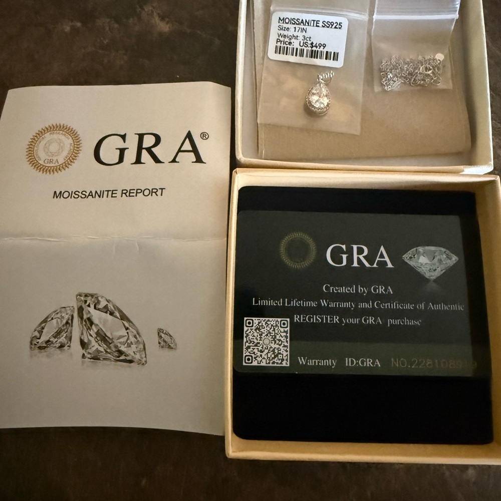 17” 3ct Silver Moissanite Necklace